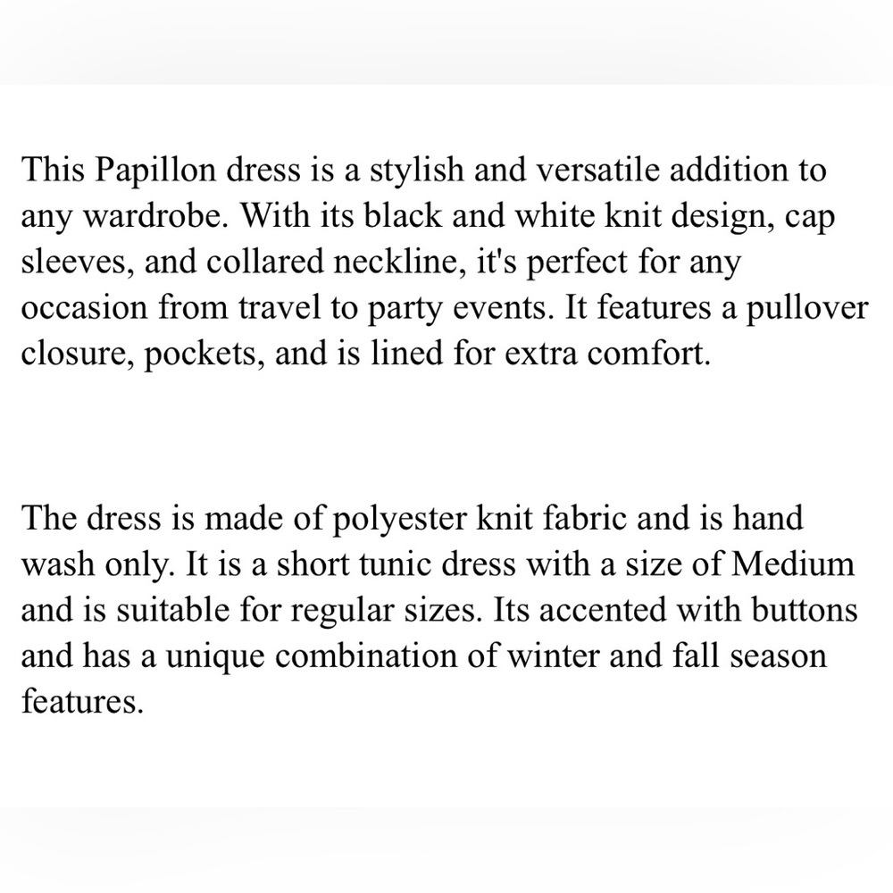 Papillon White /BLK Jacquard Tunic Dress -EUC-Sz-L -pockets-layer- lagenlook - Picture 6 of 13